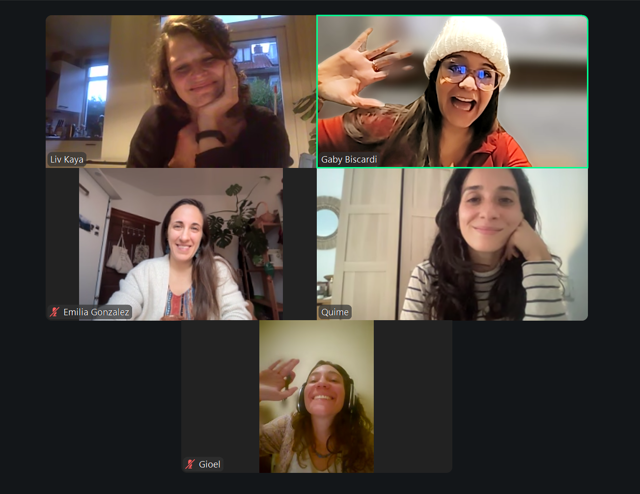 Gabriela in an online group session